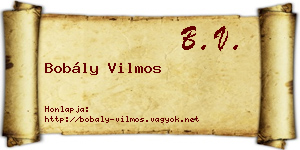Bobály Vilmos névjegykártya