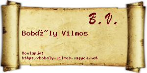Bobály Vilmos névjegykártya